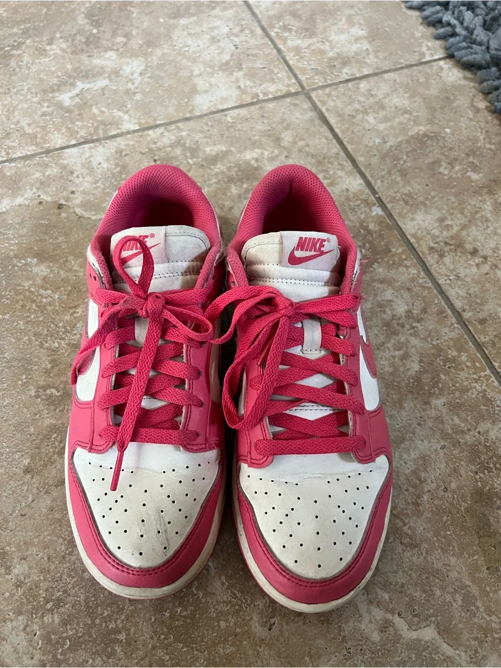 Nike White and Hot Pink Low-Top Sneakers